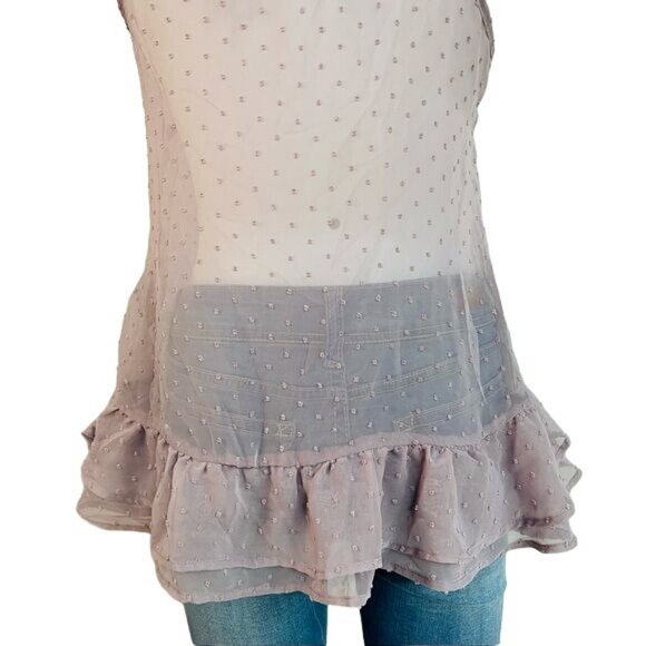 Love on a Hanger Lavender Purple Tank Camisole Mesh Top Size M - Picture 9 of 10